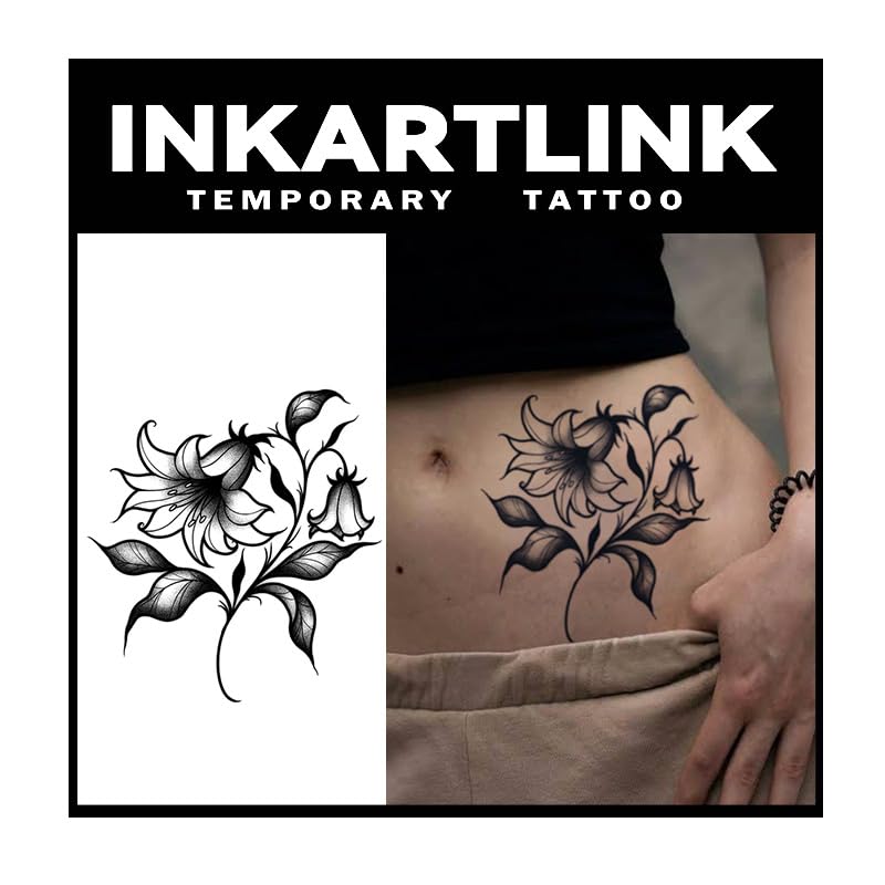 INKARTLINK Tattoo Tech Lily Bellflower on forearm for long-lasting waterproof style