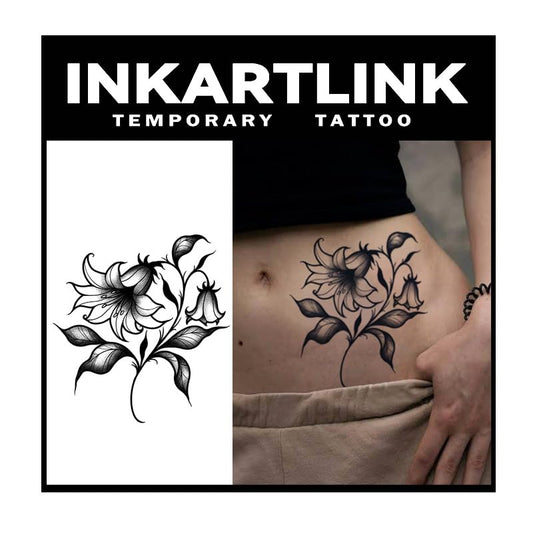 INKARTLINK Tattoo Tech Lily Bellflower on forearm for long-lasting waterproof style