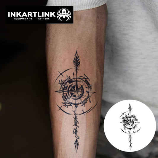 INKARTLINK Tattoo Tech Starlight Design sheet demonstrates no-adhesive, realistic art.