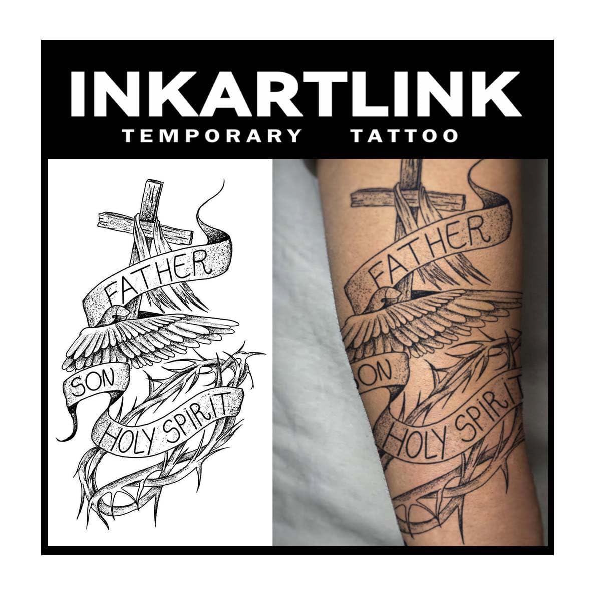 INKARTLINK Tattoo Tech two sheets with extra-large designs for bold skin art