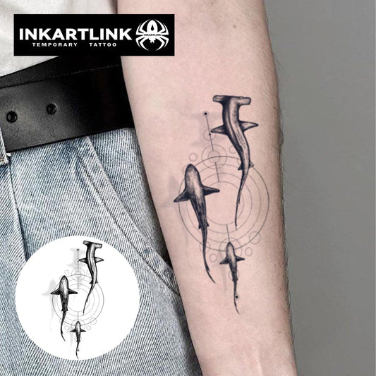 INKARTLINK Tattoo Tech whale design large on forearm; vivid, non-reflective ink for lasting art.