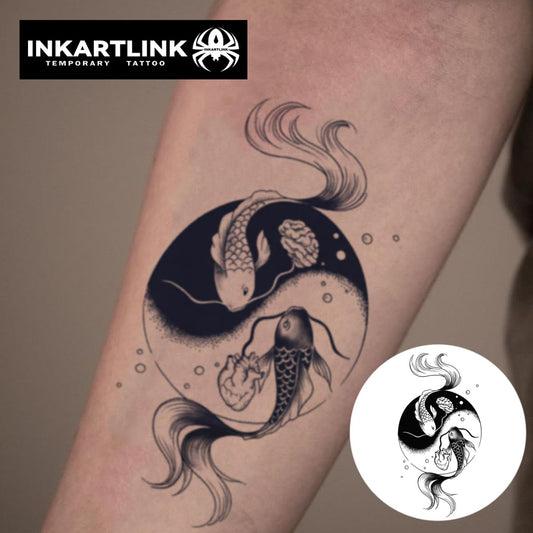 Close-up of INKARTLINK Tattoo Tech Yin Yang Koi for a realistic look.