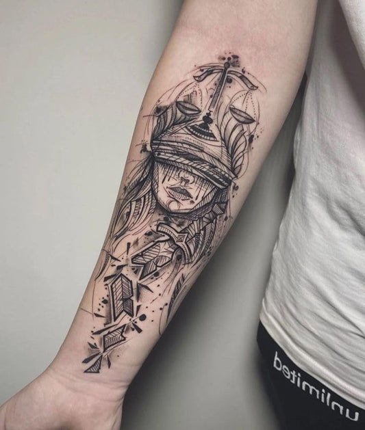Applying INKARTLINK Themis tattoo quickly for a fresh look.