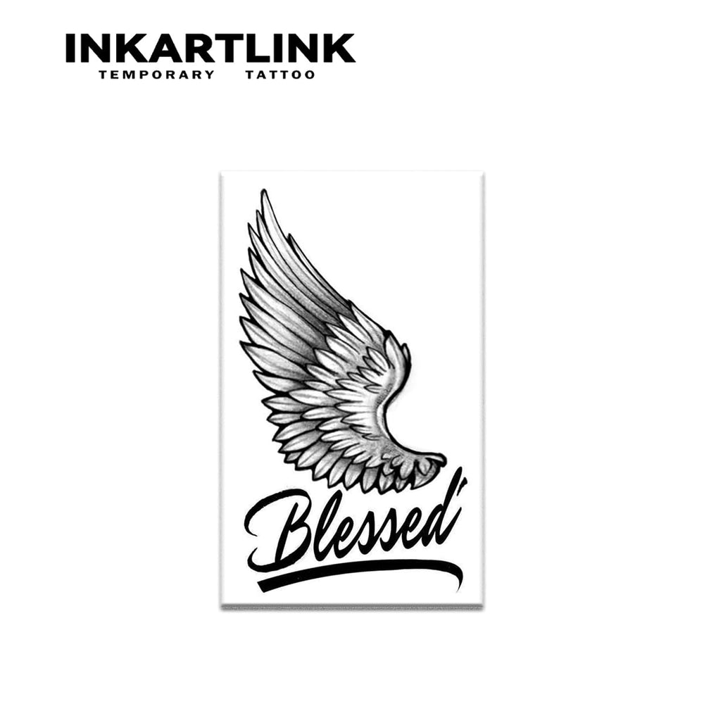 INKARTLINK wing tattoo on skin proving easy 30-second application