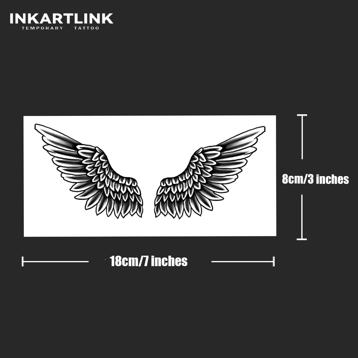 INKARTLINK wings semi permanent tattoo lasts 1-2 weeks with durable finish