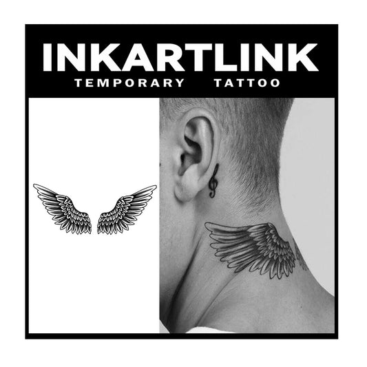 INKARTLINK wings temporary tattoos feature dramatic wing designs that endure water exposure