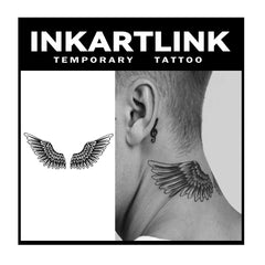 INKARTLINK wings temporary tattoos feature dramatic wing designs that endure water exposure