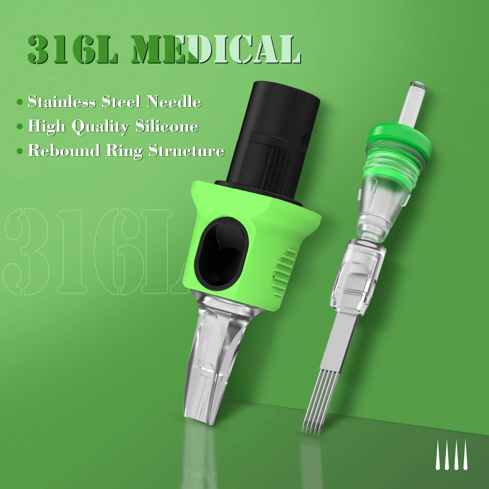INKin Kelly transparent precision tip enhances ink visibility for accuracy.