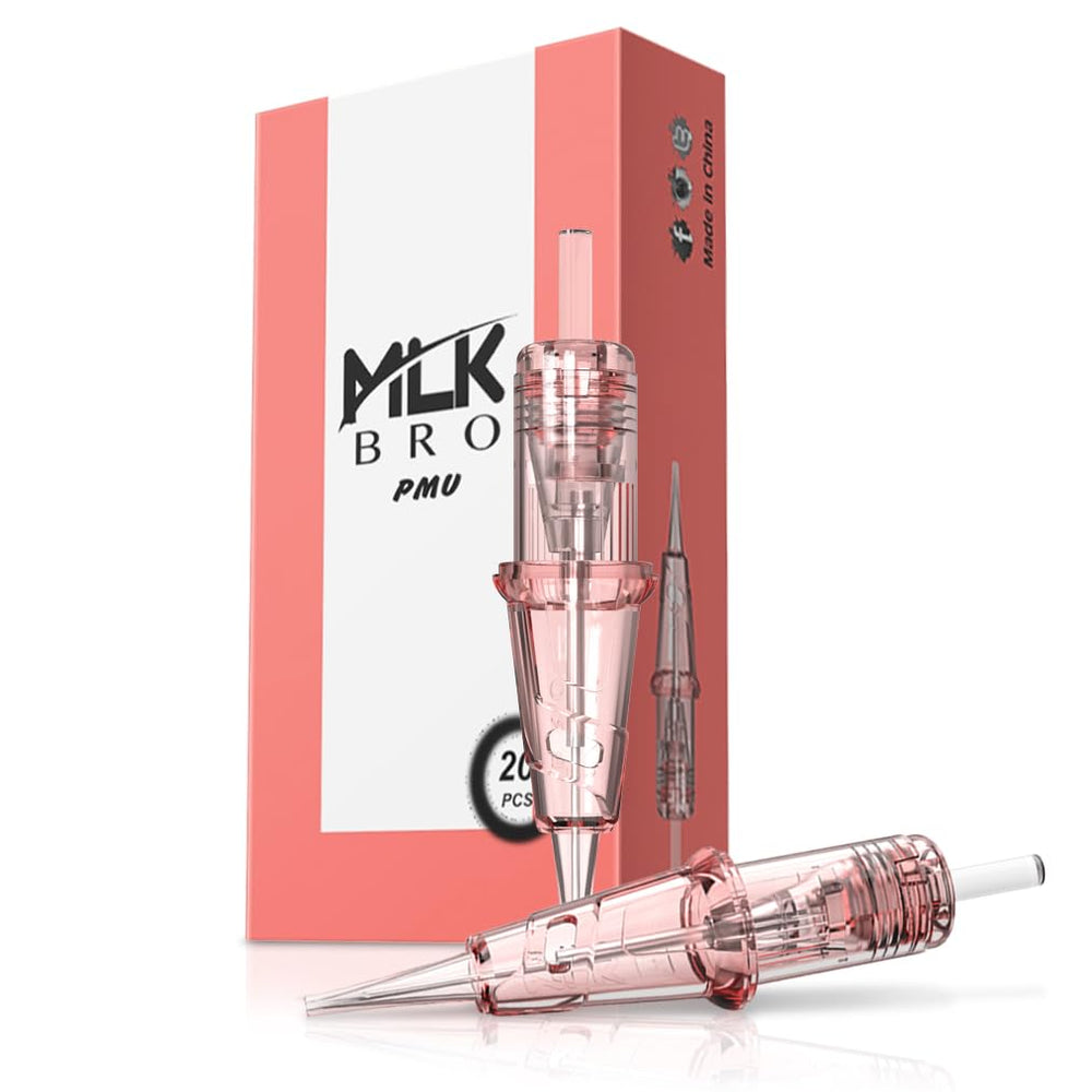 INKin Ultra-Fine PMU needles with 5RL tip for precise brow strokes.