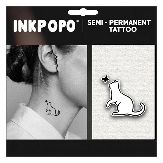 INKPOPO Cat Series 054 pack front—stylish long-lasting tattoos for daily wear.