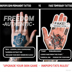 INKPOPO color timeline reveals how designs darken to a bold finish overnight.