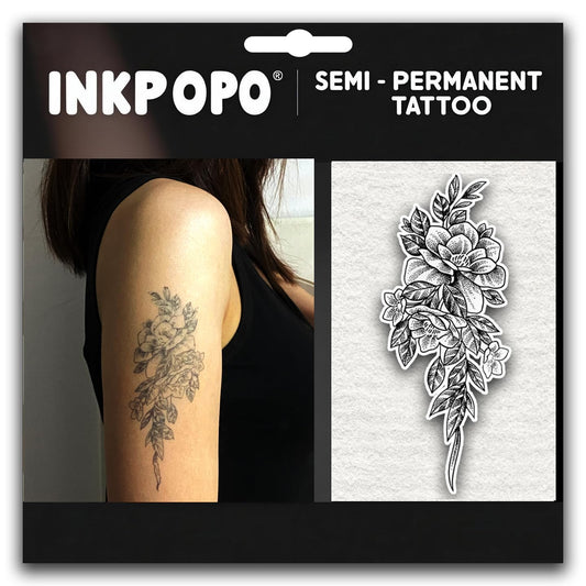 INKPOPO Flower Series 137 tattoo sheets ready for quick, stylish body art.