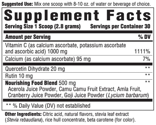 Vitamin C immune support powder being mixed with water