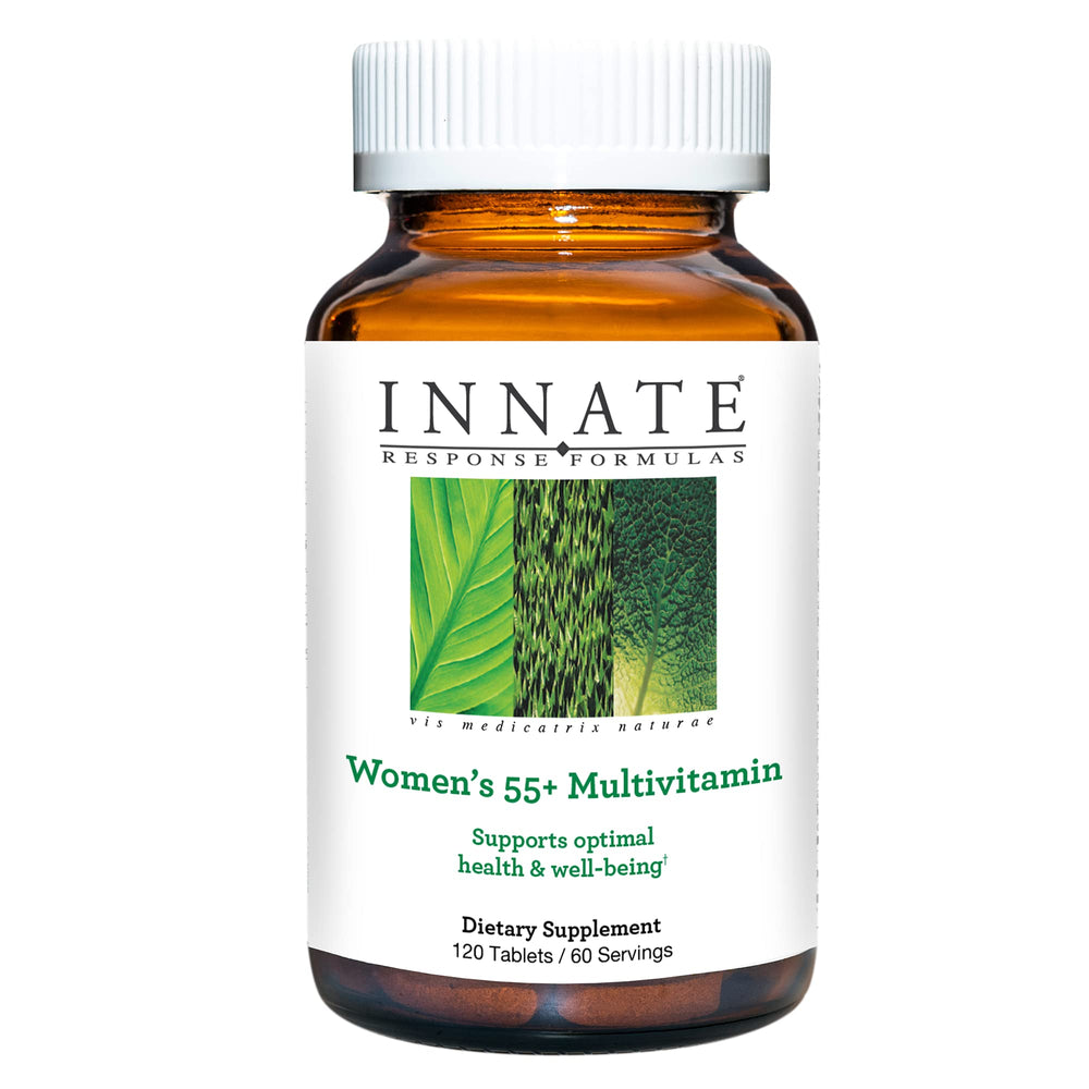 Innate Response Formulas Women 55+ multivitamin bottle front supports daily energy and overall well-being