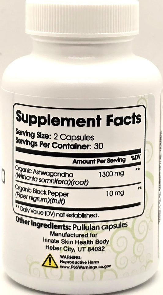 Ashwagandha capsules with BioPerine close-up for enhanced absorption
