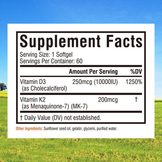 Innate Vitality D3 K2 softgels bottle with label