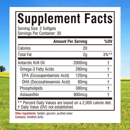 Back panel with supplement facts for Innate Vitality Krill Oil