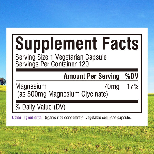 Close-up of Innate Vitality Magnesium Glycinate capsules