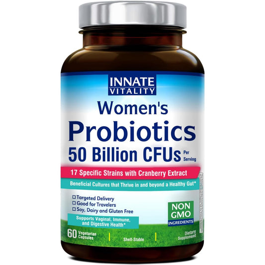 Bottle of Innate Vitality Probiotics for Women with 60 veggie capsules