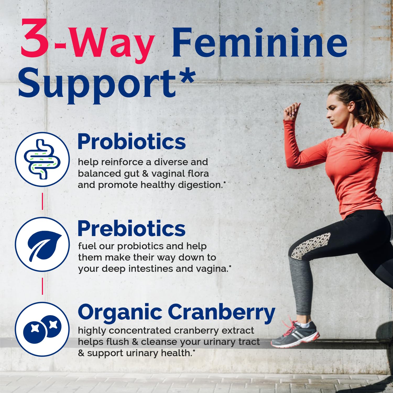 Illustration of 17 probiotic strains for vaginal, digestive, immune health