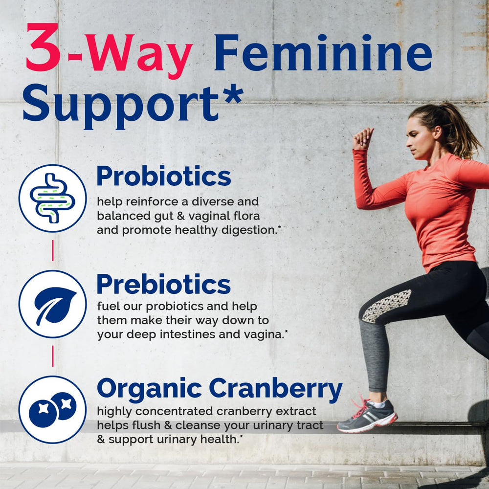 Illustration of 17 probiotic strains for vaginal, digestive, immune health