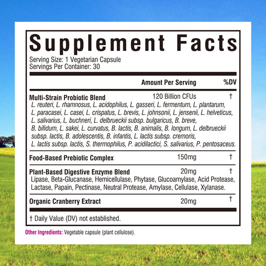 Close-up of 120 Billion CFU on product label