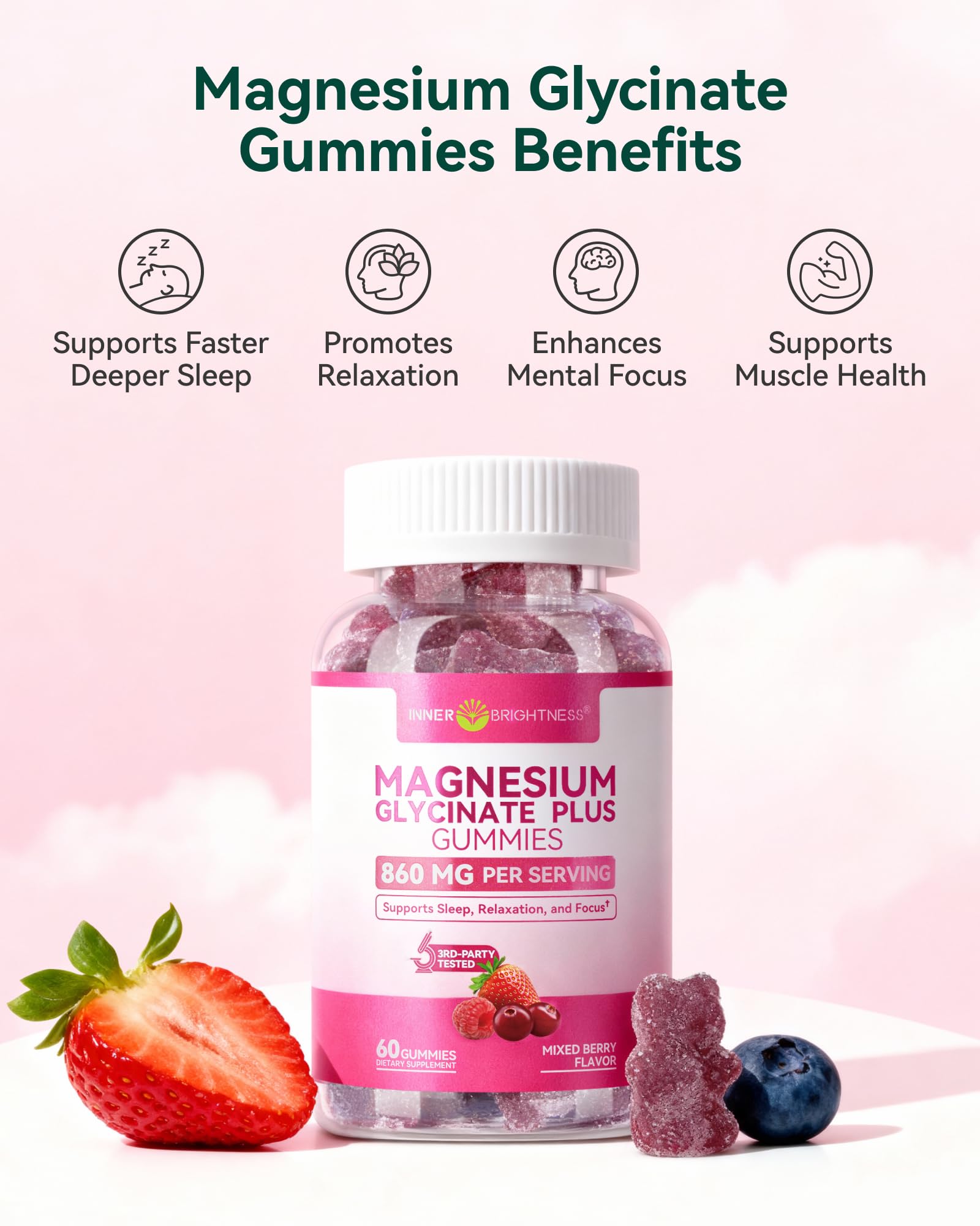 Inner Brightness Gummies in hand for on-the-go routines