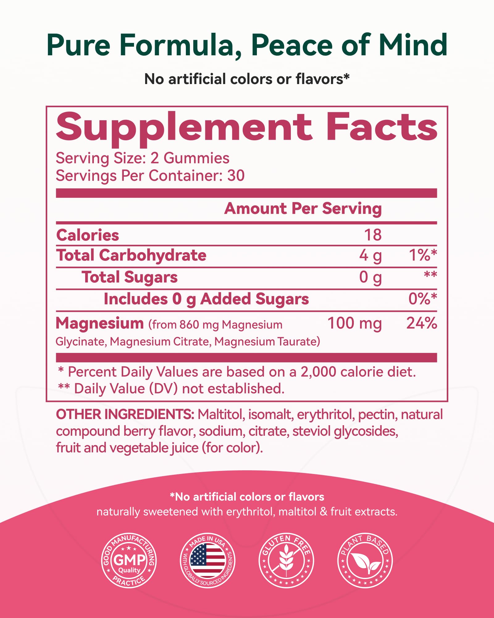 Inner Brightness Ingredients Label closeup confirms clean ingredients