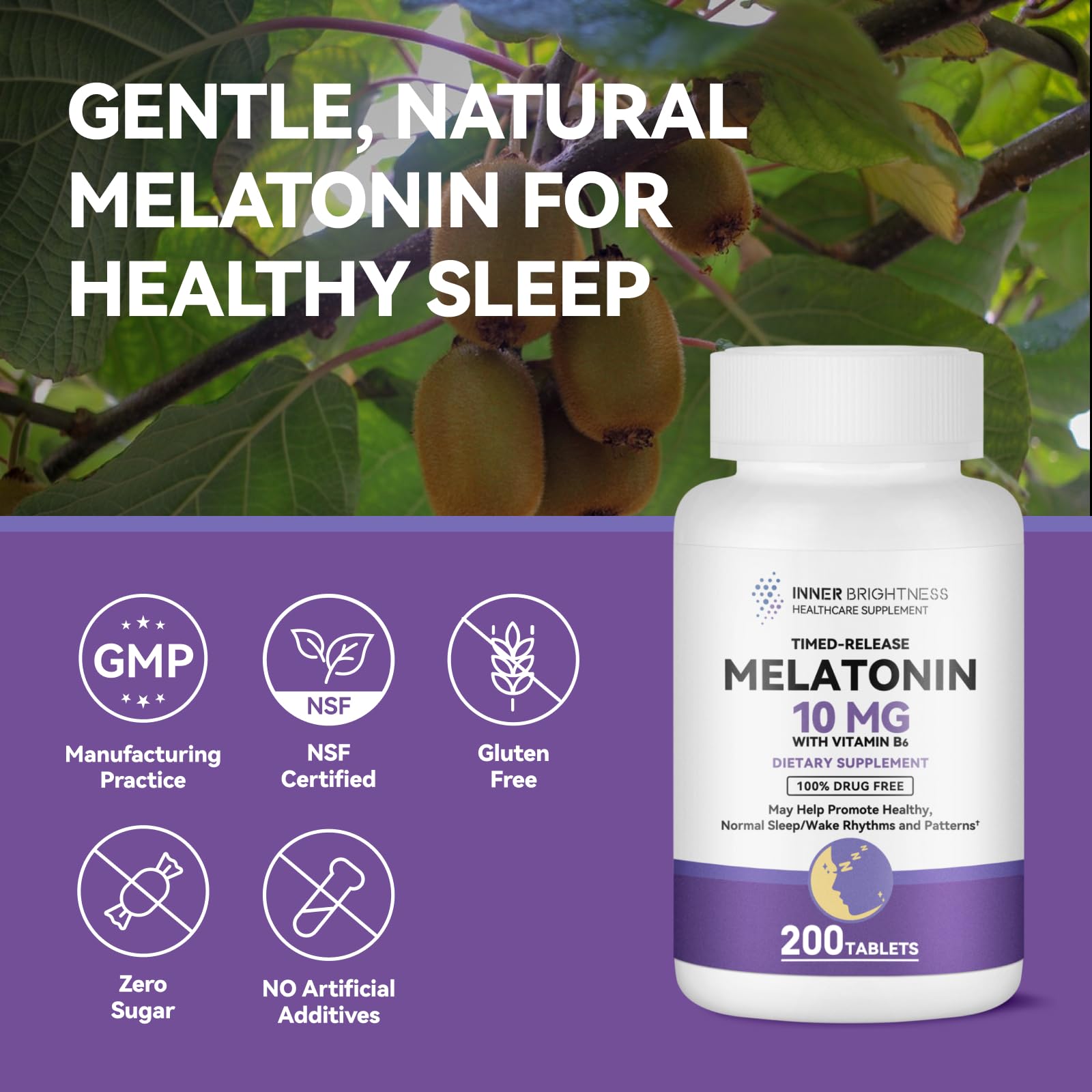 Close-up of melatonin 10mg tablet