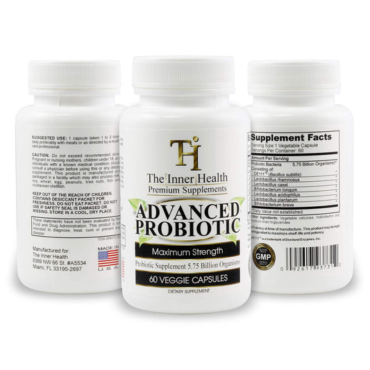 Inner Health Advanced Probiotics bottle with capsules