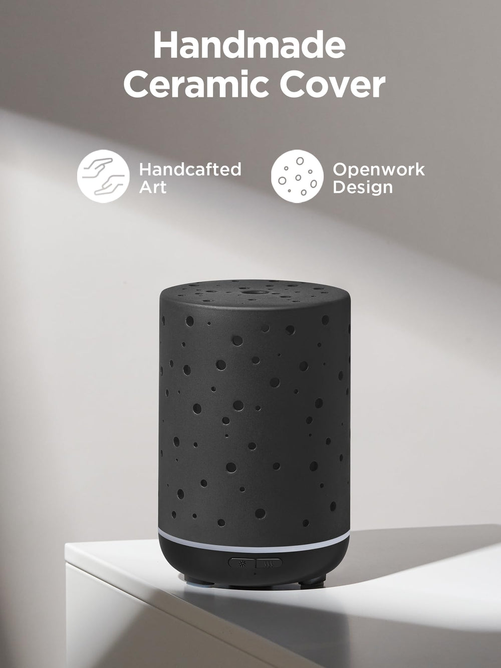 Diffuser displaying 7 mood lights in blue