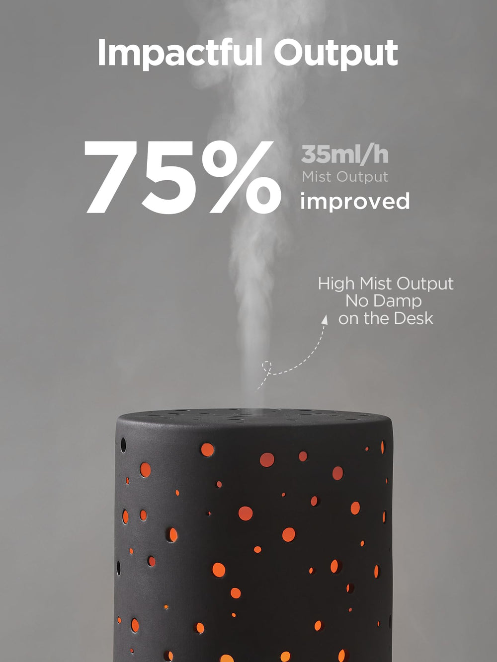 Mist rising from diffuser with visible water tank