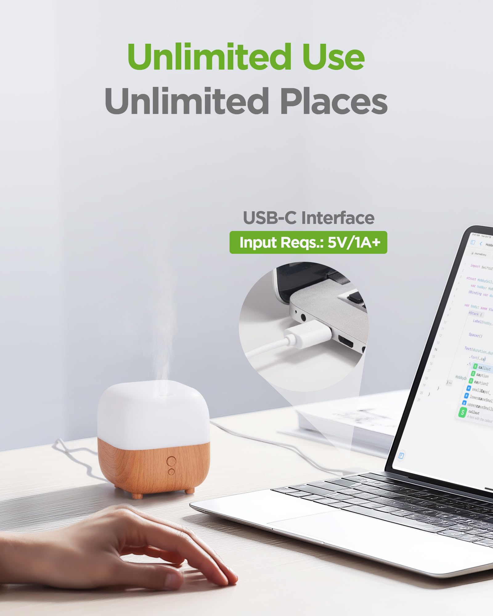 Compact design of InnoGear 150ml diffuser