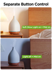 LED light and mist controls on InnoGear ceramic diffuser