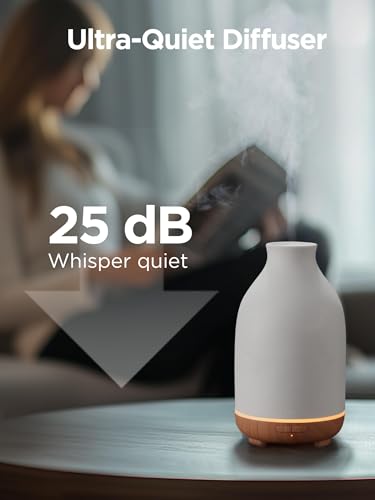 Ceramic diffuser styled in a home decor setup