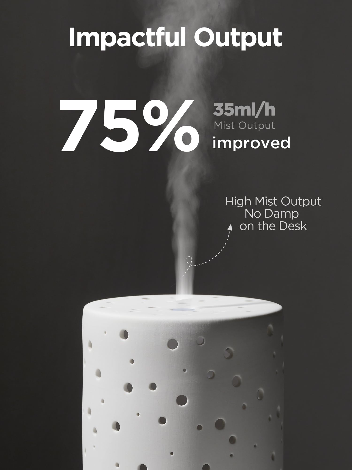 Diffuser displaying two mist modes: continuous and intermittent