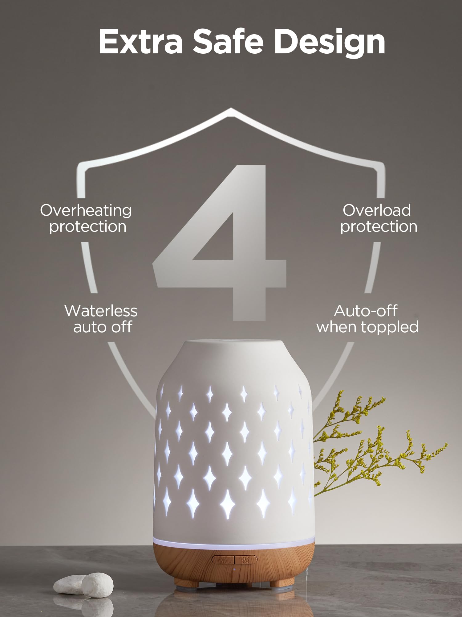 InnoGear diffuser illuminated with its 7 mood lights