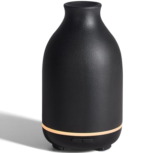 InnoGear 150ml ceramic essential oil diffuser - black, front view