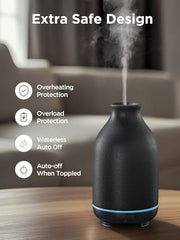 Diffuser showing dual mist options: continuous and intermittent modes