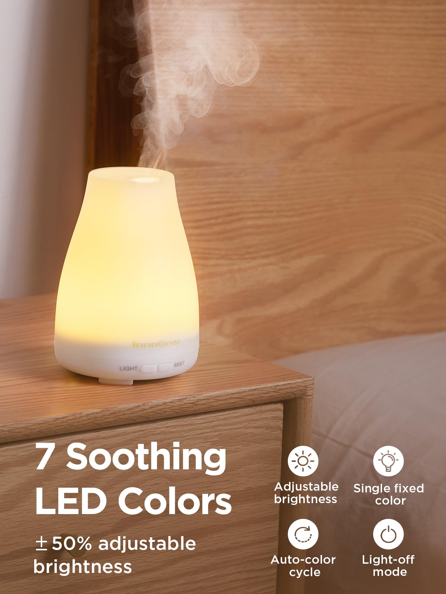 Compact design of InnoGear essential oil diffuser