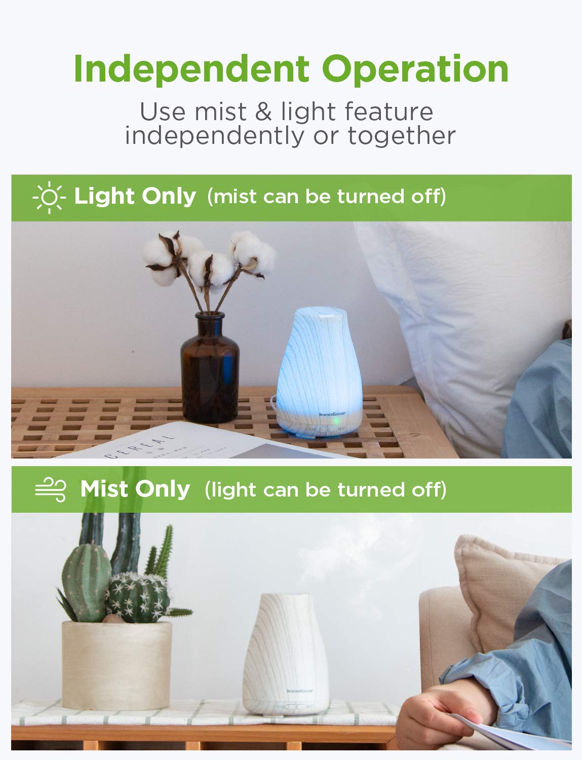 Intermittent mist mode setting on InnoGear diffuser