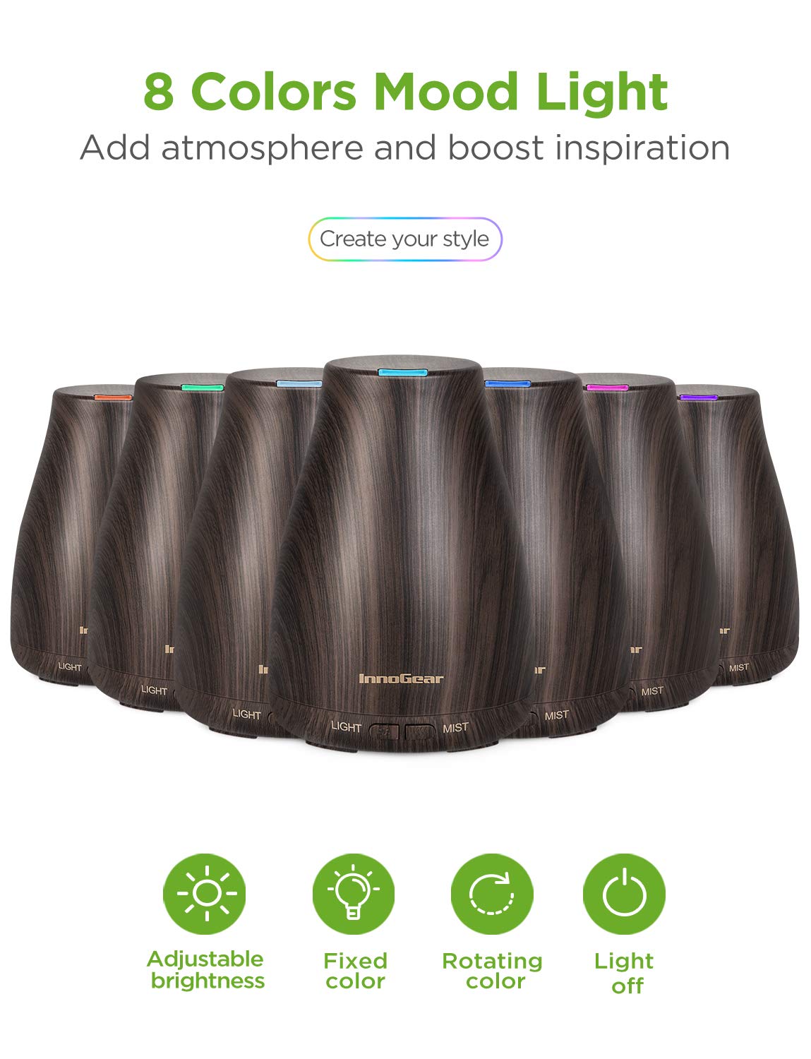 Six essential oils set included with the diffuser