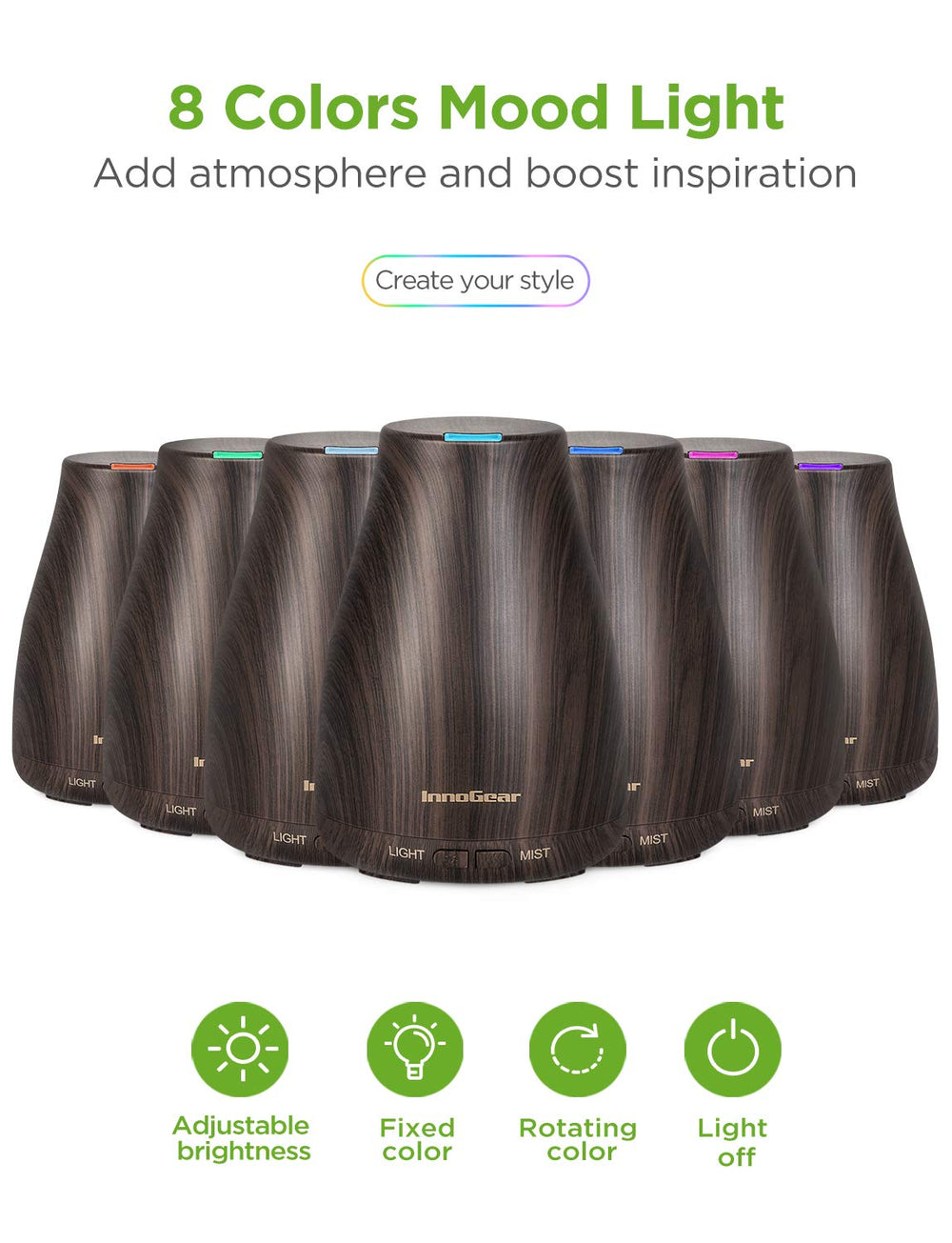 Six essential oils set included with the diffuser