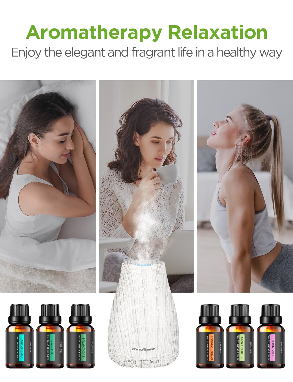 Gift-ready packaging with diffuser and six oils