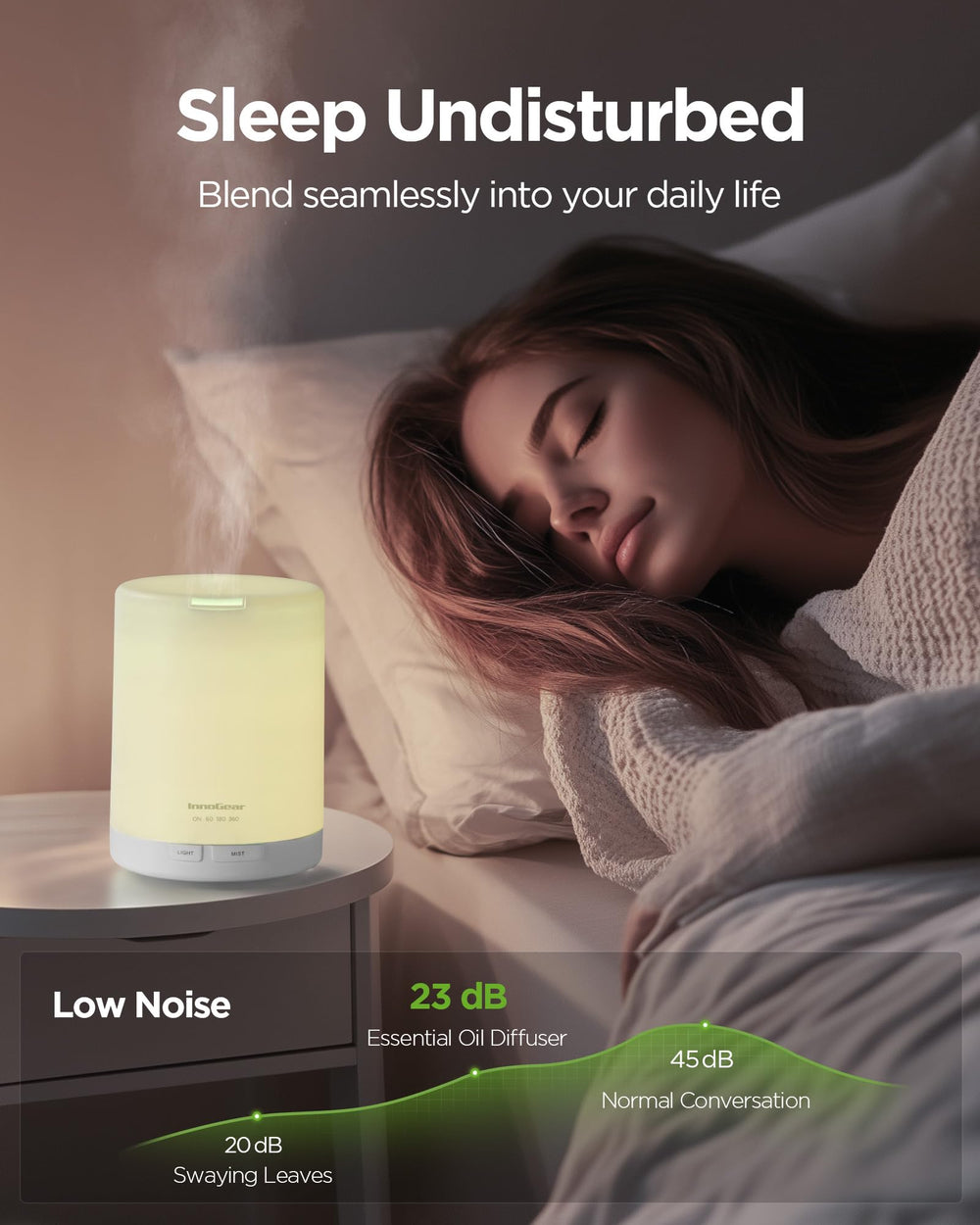 Diffuser placed in a calm room setup for ambience