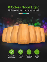 Diffuser displaying mist mode and auto-off feature