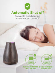 Back view of brown InnoGear essential oil diffuser