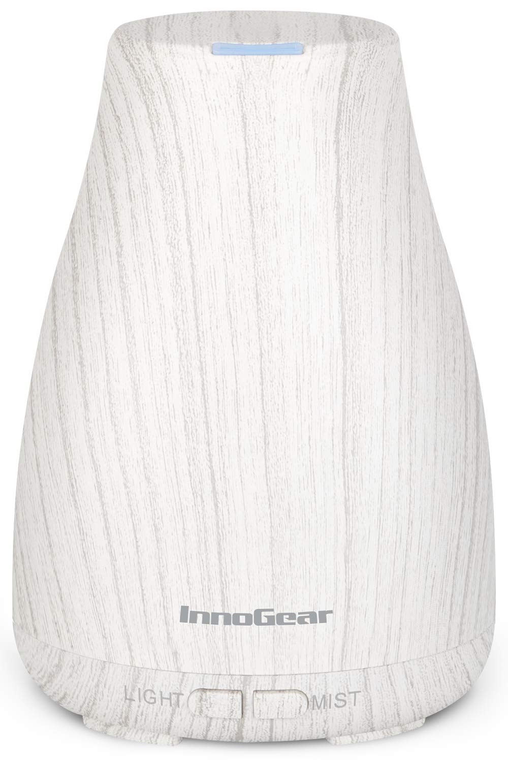 Front view of InnoGear essential oil diffuser in white and grey