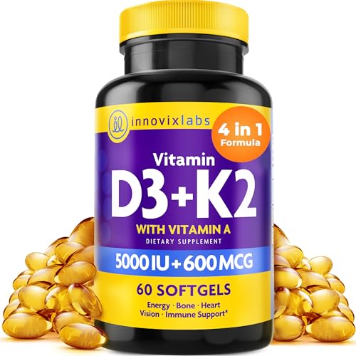 InnovixLabs Vitamin D3 K2 bottle with 60 softgels