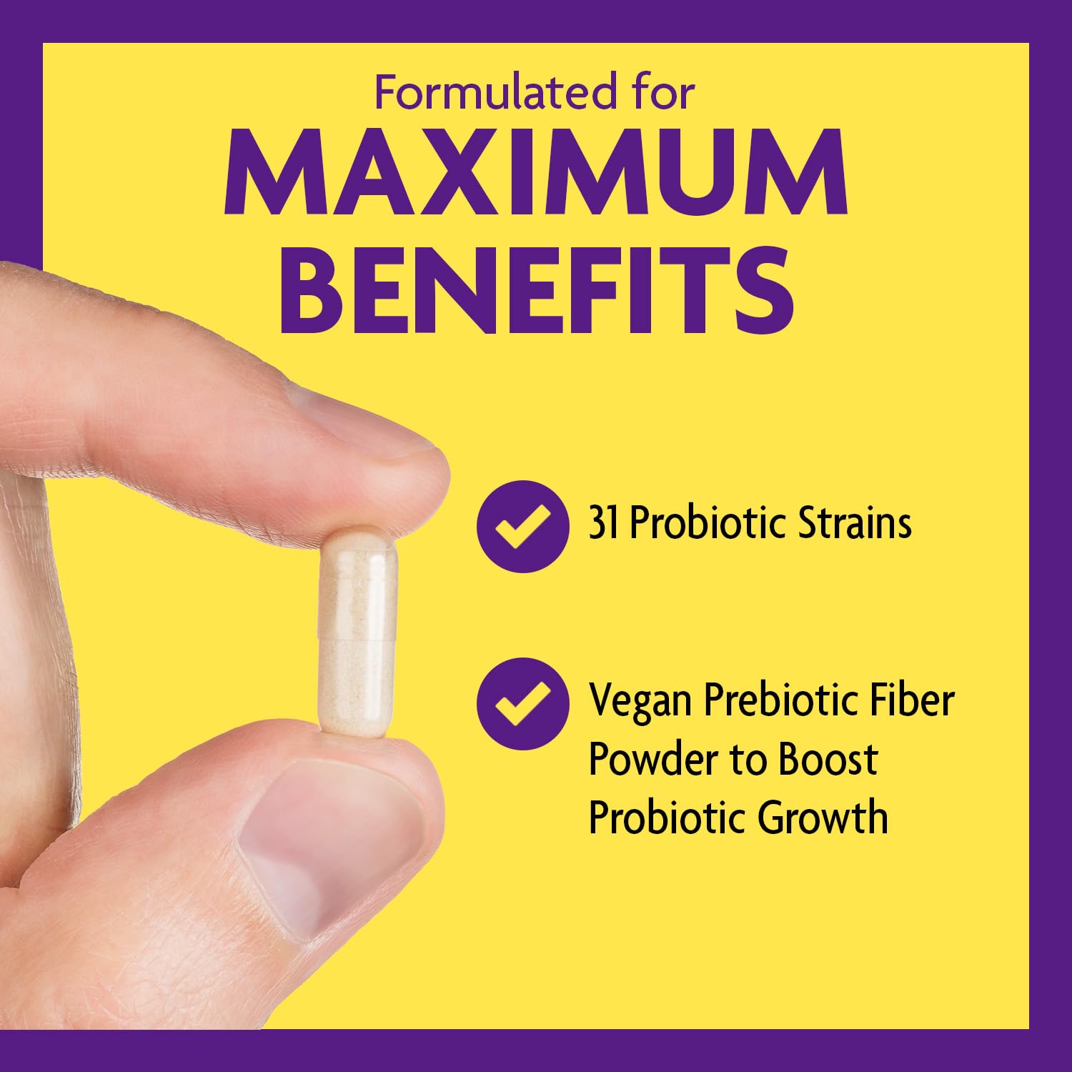 Graphic illustrating 31 probiotic strains